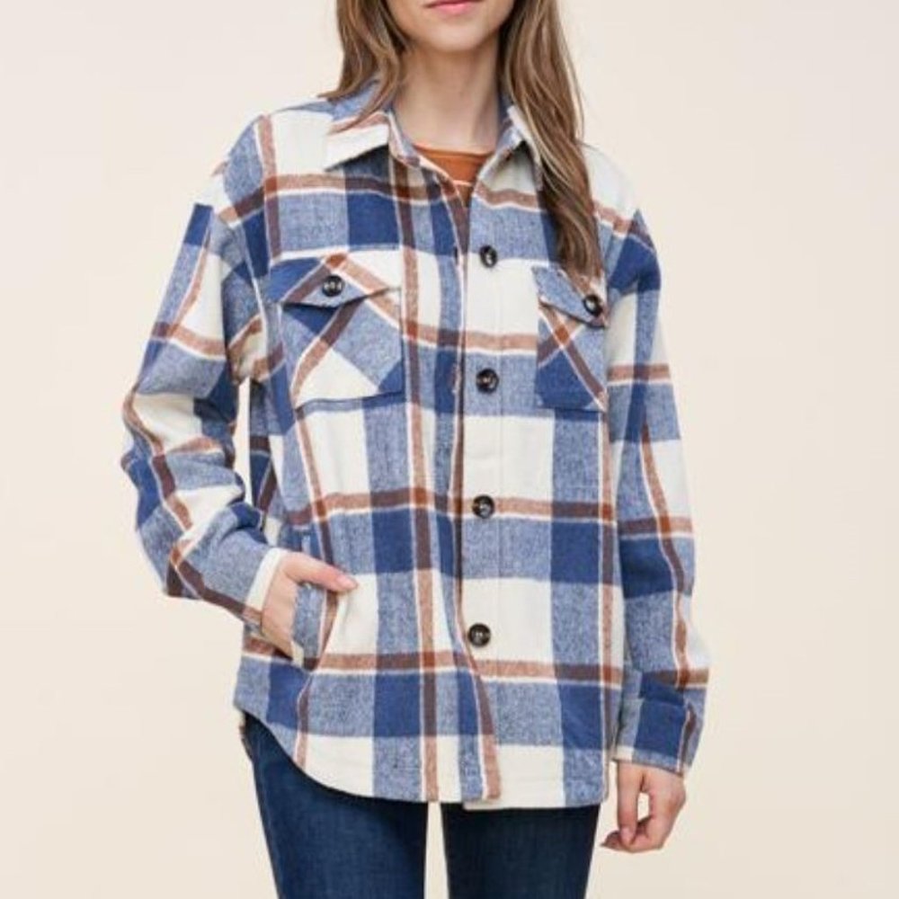 Staccato Plaid Shacket NWOT